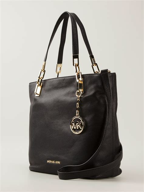 michael kors black logo purse|michael kors black shoulder bag.